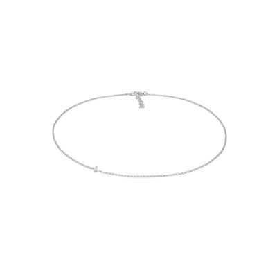 Choker ELLI "Halskette Choker Zirkonia Solitär Zart 925 Silber" Gr. 36, silber, Halsketten, Damen, mit Steinen, Silber 925 (Sterlingsilber)