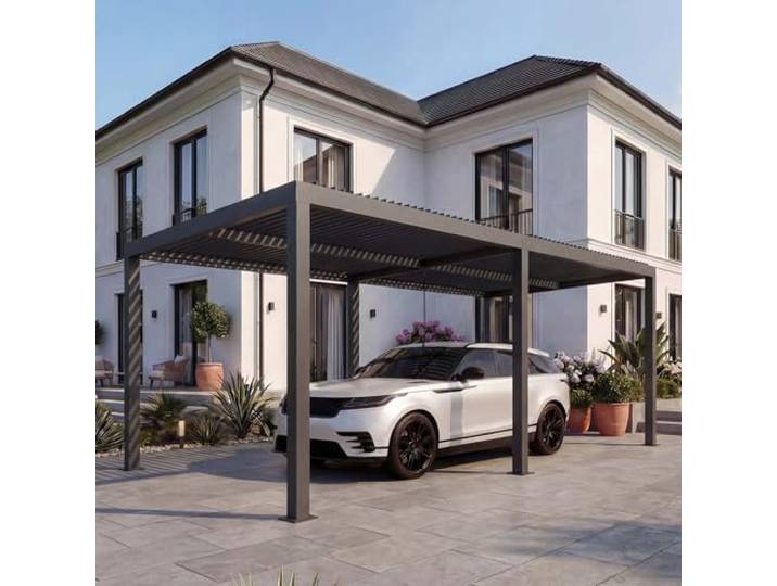 Mendler Carport HWC-L46 11cm-Aluminium-Gestell 3x6m - anthrazit