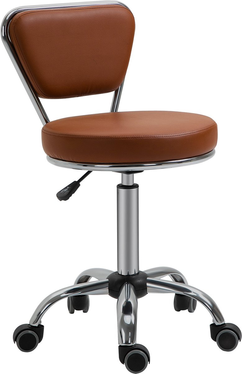 HOMCOM Salonstoel met zwenkwielen voor professionals