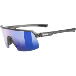 Uvex, Unisex, Sportbrille, dyrt jr. (smoke matt, Mirror Blue), Grau