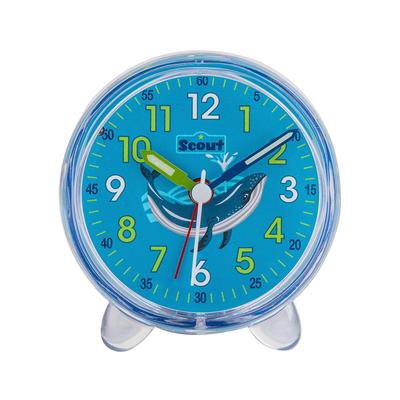 Kinderwecker SCOUT "Favorit", transparent, Wecker, Kinder, Quarzwecker, Geschenkidee, Kinderzimmer, Jungen, Schulanfang, Wal