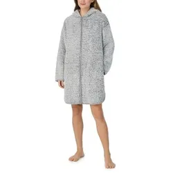 DKNY Chill In Style Hooded Zipe Robe Grau Polyester Small Damen