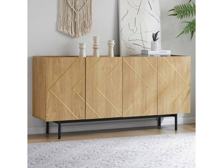 Nouveau Premium sense panneau latéral salon buffet armoire avec 4 portes en métal - commode multifonction buffet