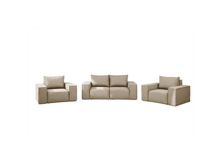 Kaiser Möbel Loungegarnitur 2 1 1 Gartenmöbel Sonne Beige, Holz, Gartenmöbel, Gartengarnituren, Gartenmöbel-Sets