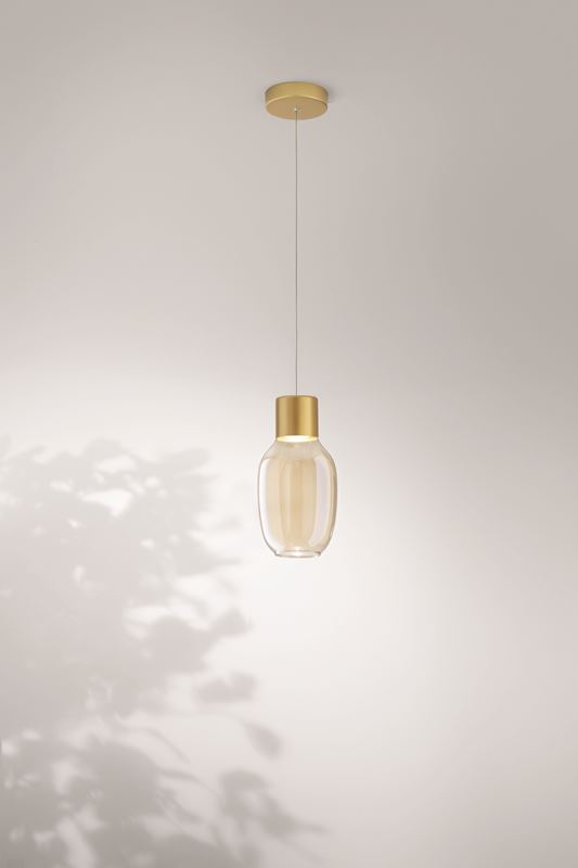 Fabas Luce LED-Pendelleuchte Lapo Gold Cognac 3768-40-365 8019282546856