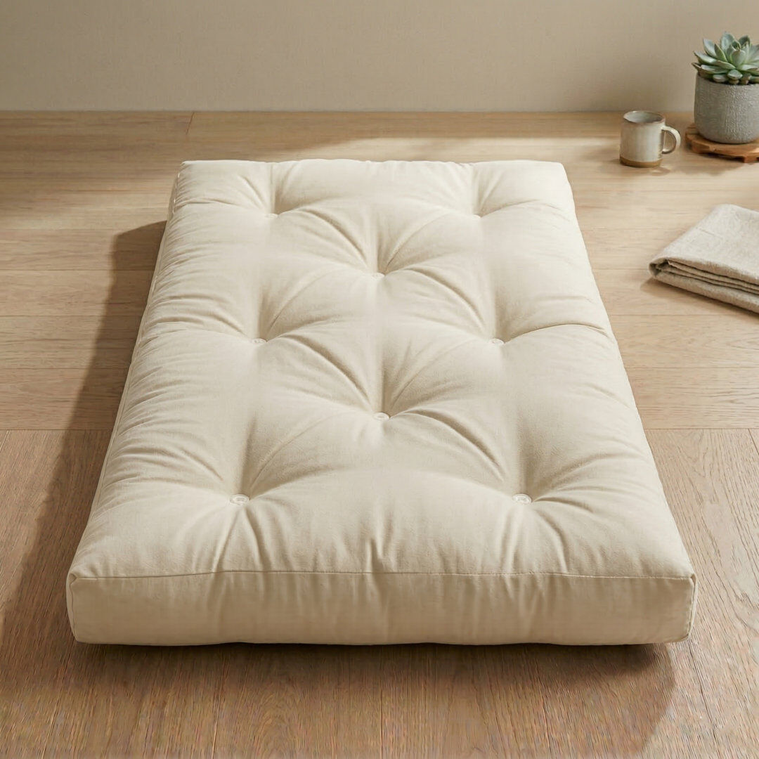 Symple Stuff 15cm Futon Mattress Futon Mattress Cream Small Single (2'6)