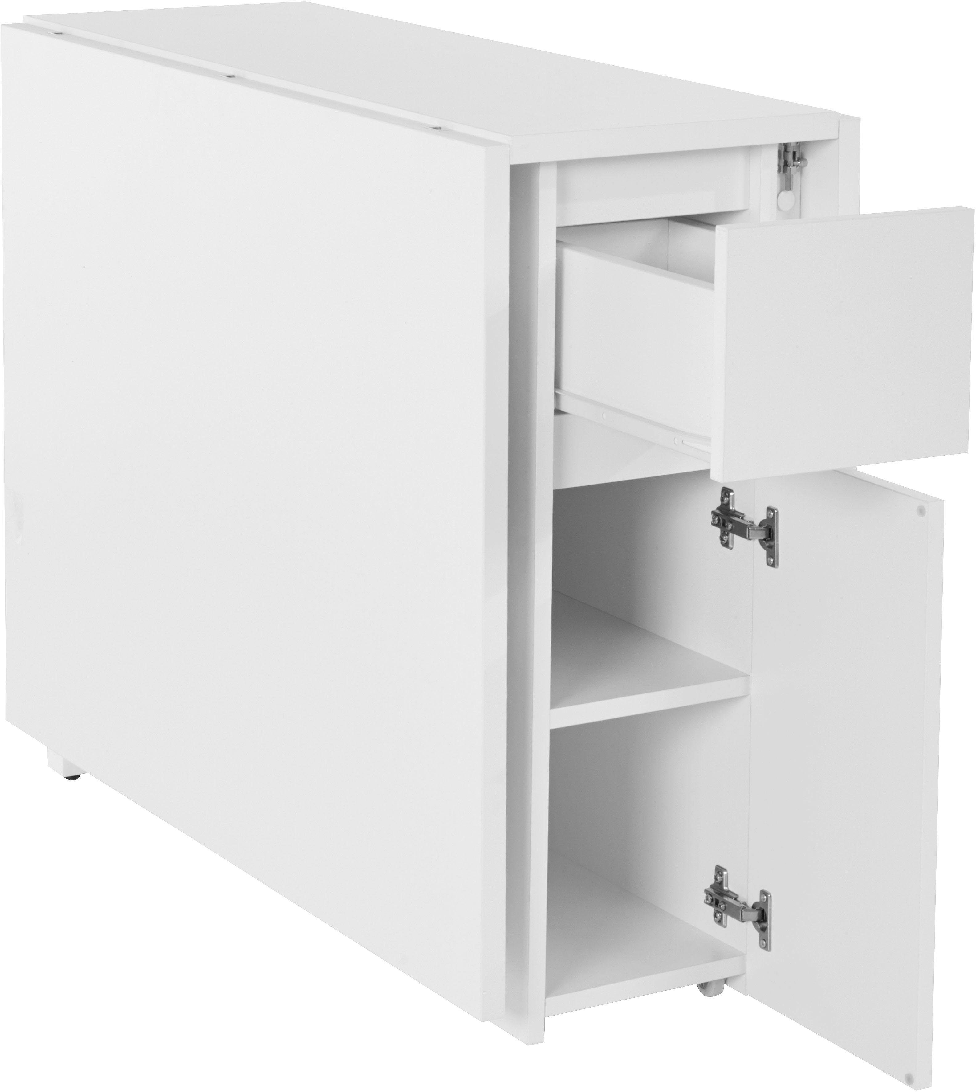 Esstisch WOODMAN "Jasper, Speisetisch, Tisch", weiss (weiß), B:90cm H:75cm T:90cm, Tische, Esstisch, mit einer rechteckigen Tischplatte und Auszugsfunktion, Breite 90 cm weiß B/H/T: 90cm x 75cm x 90cm