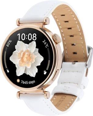 United Genuine Leather Watch Band White Replacement Strap With Silver Buckle For Classic Wristwatches white