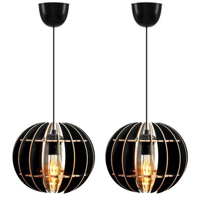 WellHome 2er-Set Deckenlampen 60cm in Schwarzem Design Esfera