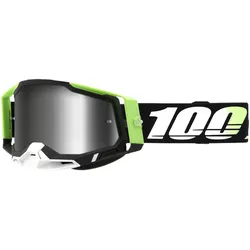 100%, Damen, Sportbrille, Racecraft 2 Goggle Kalkuta - Mirror Silver (Kalkuta, Silber), Schwarz