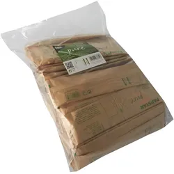 PAPSTAR 500 Besteckset, Holz "pure" : Messer, Gabel, Serviette in Papierbeutel