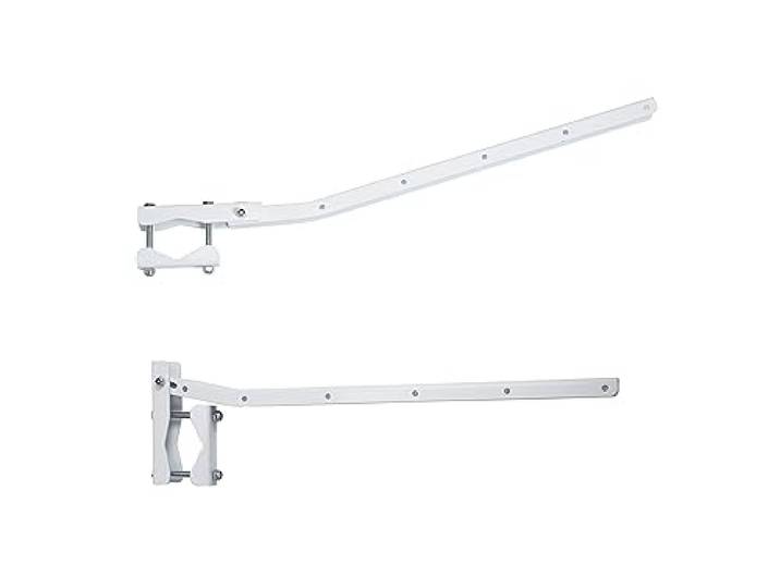 Sauvic Wit Aanpasbare en Opvouwbare Balkon Kleding Airer