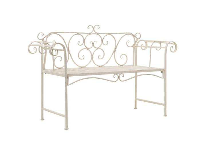Banc de jardin meuble 132 x 46 x 85 cm blanche