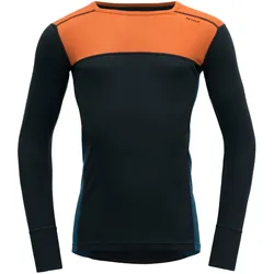 DEVOLD LAUPAREN MERINO 190 SHIRT Funktionswäsche Langarm schwarz/orange - S