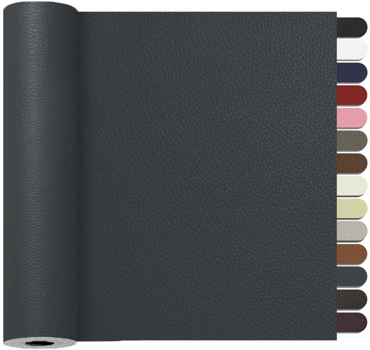 Faux Leather Reparatieset - Zelfklevende Patches - Donkergrijs - 40 x 300 cm