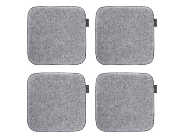 Galettes de chaises carrées gris clair- lot de 4 - env.35x35