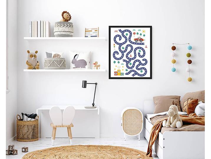 Tableau déco Car Maze 43 x 53cm Multicolore