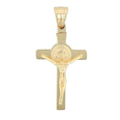Kreuzanhänger AKZENT "Kismet" - Silberfarben - Hochwertiger Halsschmuck - Kreuz", gold (goldfarbig), Schmuckanhänger, Damen, Edelstahl