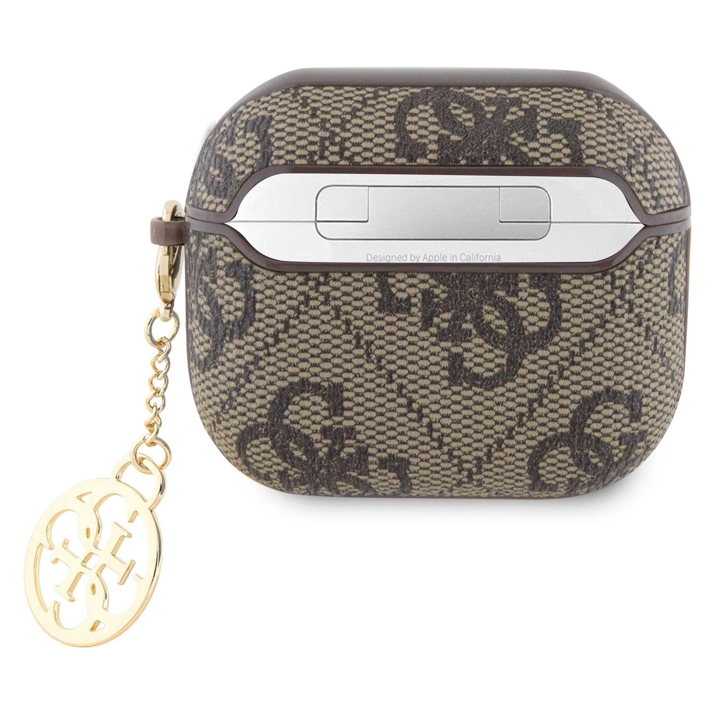 Guess 4G PU Charm Case für AirPods 3 Braun (Kopfhörer Hülle) (GUOA3P4E4CDW)