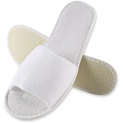 HYGONORM 10x10 Paar Slipper "Classic" offen Weiss 31 cm lang Gästehausschuhe Hotelslipper Hausschuhe Einweghausschuhe