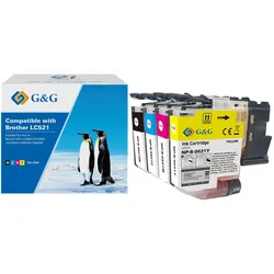 4 G&G Tinten ersetzen Brother LC521VAL