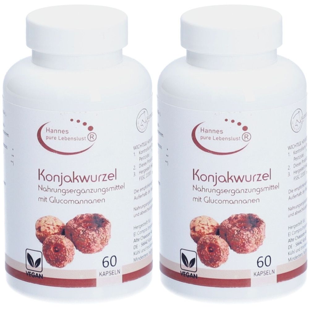 Konjakwurzelextrakt Glucomannan Kapseln 2x 2x60 St