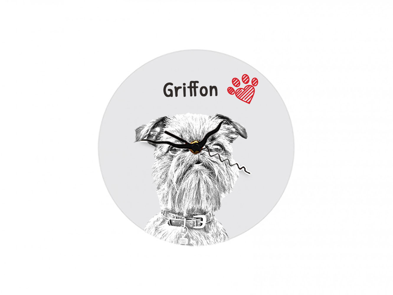 Art-Dog Wandklok Brusselse griffon