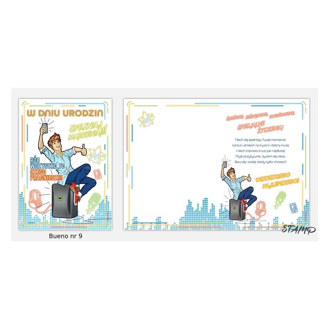 Stamp Bueno B6 Karte + Umschlag Muster Nr. 09 Geburtstag (47995877)