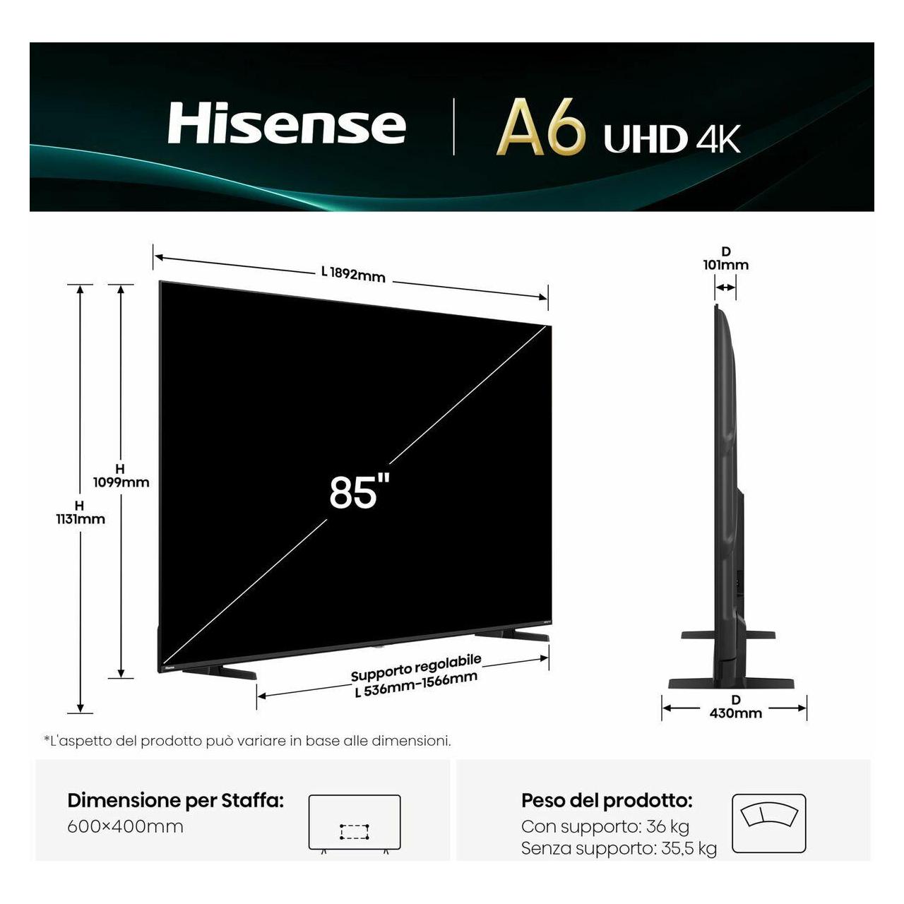 Hisense 85A6Q (85", LED, 4K) (Hisense)