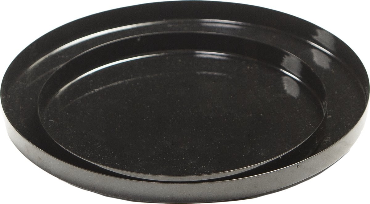STILL Schaal Rond Glans Zwart 23 x 1,5 cm | Decoratief Plateau voor Woonkamer en Tafel