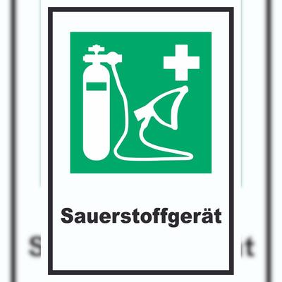 HB-Druck Sauerstoffgerät A5 (148x210mm) Schild