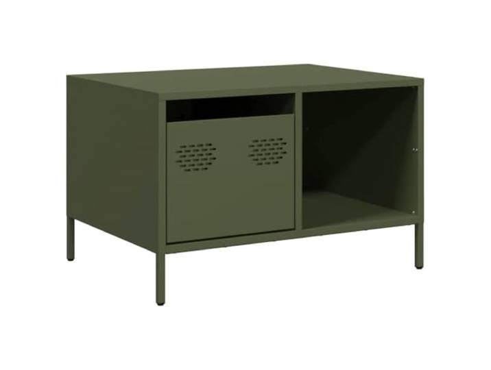 Industrieller Couchtisch aus Olivenstahl, 68,5 x 50 x 43,5 cm, mit Aufbewahrung
