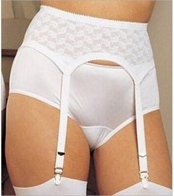 Plus Size Women's Lace Garter Belt with 4 straps by Rago in White (Size 3X)