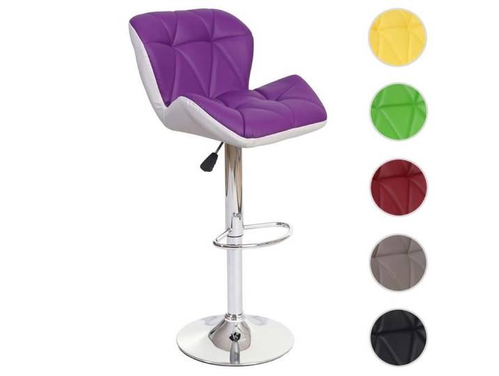 Tabouret de bar HWC-A92 - HWC - Violet - Cuir synthétique - Réglable en hauteur