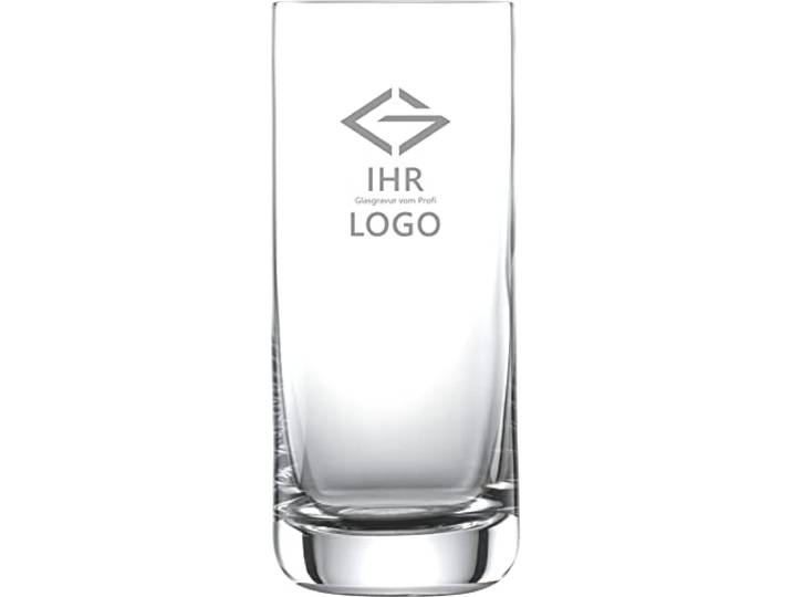 12x LOGO Longdrinkglas mit Ihrem Logo als Laser Gravur 0,33l Schott Glas Spülmaschinenfest durch Lasergravur Gläser Trinkgläser mit Gravur
