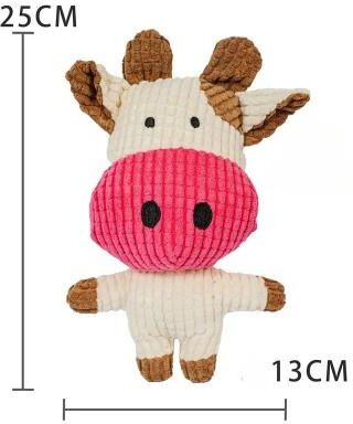 Inspire Select Plush Squeaky Dog & Cat Toy Soft Teething Chew Toy For Boredom Relief, Interactive Play & Puppy Training cow