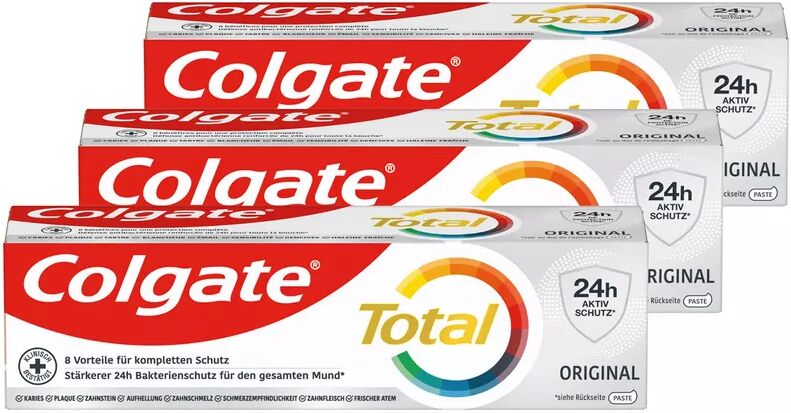 Colgate - Total Original Zahnpasta Trio, 3x75 ml