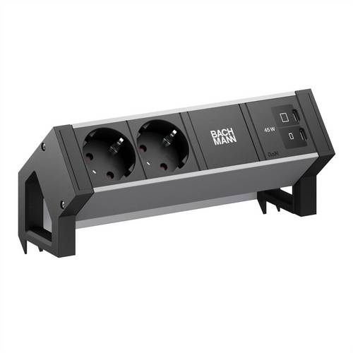 Bachmann DESK2 ALU BLACK 2xCEE7/3 BM0022045