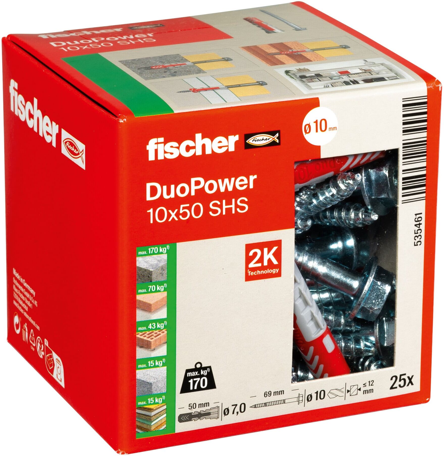 fischer Dübel DuoPower 10x50 S LD (535461)