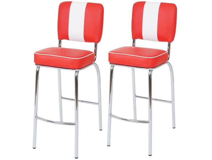 BARHOCKER Rot, Weiß 2er-Set