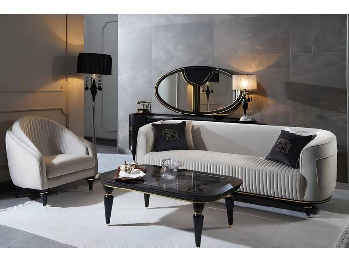 Xlmoebel Polstergarnitur Moderne 3-tlg. Sofagarnitur mit Couchtisch und Textilbezug, (Sofagarnitur, 3-tlg., 3-tlg. Sofagarnitur mit Couchtisch), Made in Europa