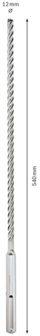 BOSCH Foret marteau en carbure brasé SDS-max 12X540 mm (2608578603)