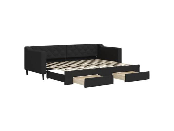 vidaXL Tagesbett Ausziehbar mit Schubladen Schwarz 80x200 cm Stoff