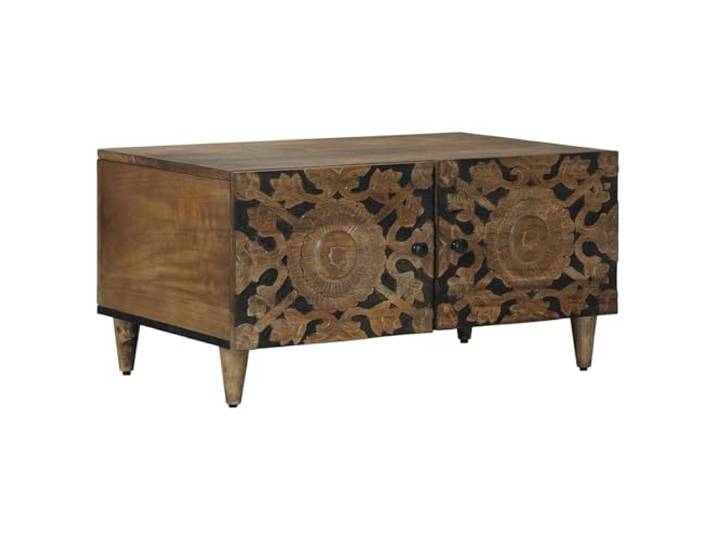 pokgdf Couchtisch Braun Massivholz Mango 80 x 50 x 40 cm Rechteckig Massives Mango-Holz, rechteckige Form, natürliche Maserung, robuste Konstruktion, vielseitig einsetzbar