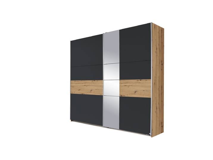 Schwebetürenschrank - Spiegel grau Eiche 218 cm - rauch - BOSTON