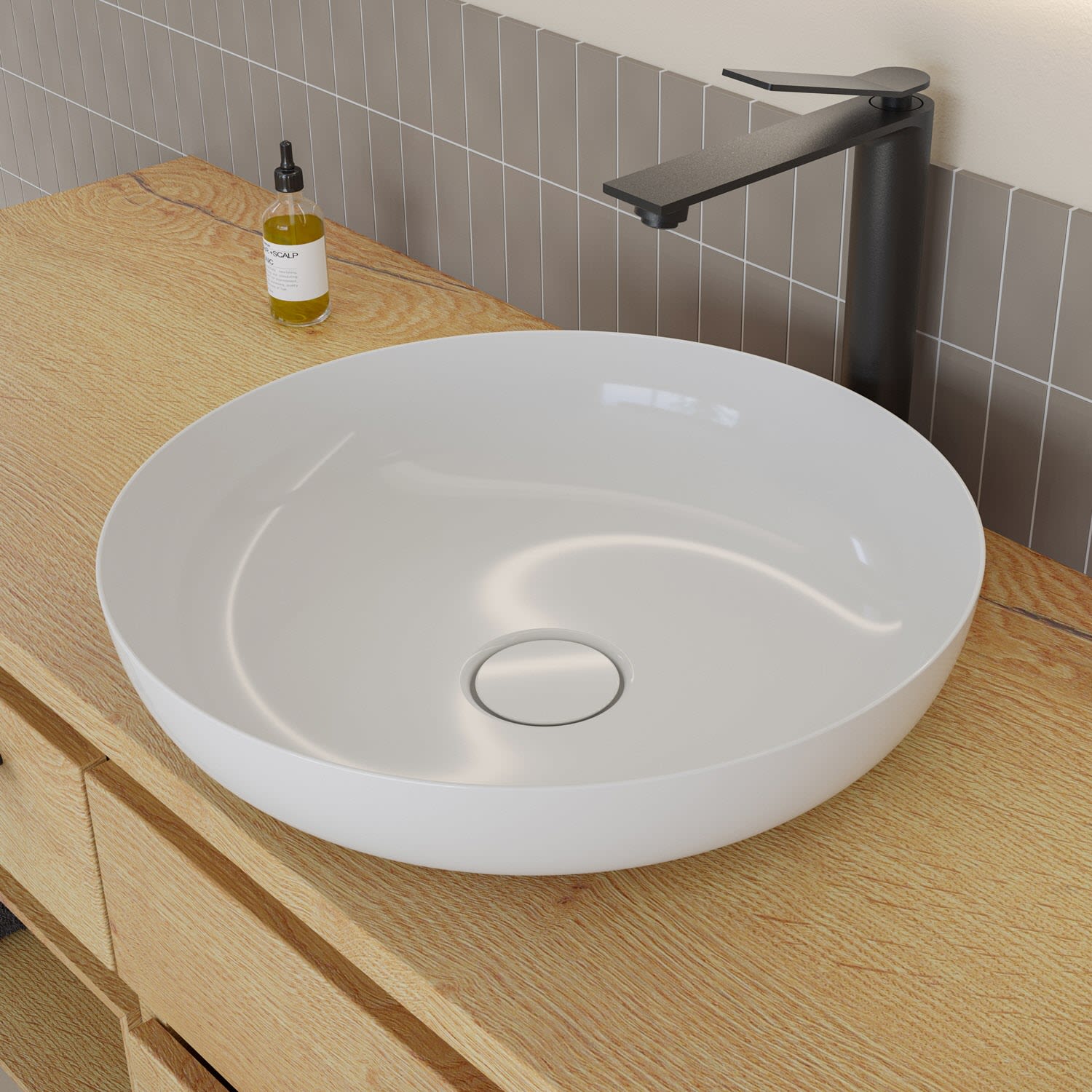 SCHÖNER WOHNEN-Kollektion VISBY Waschtisch-Schale Ø 45 cm, Badkeramik, 868007303001, weiß