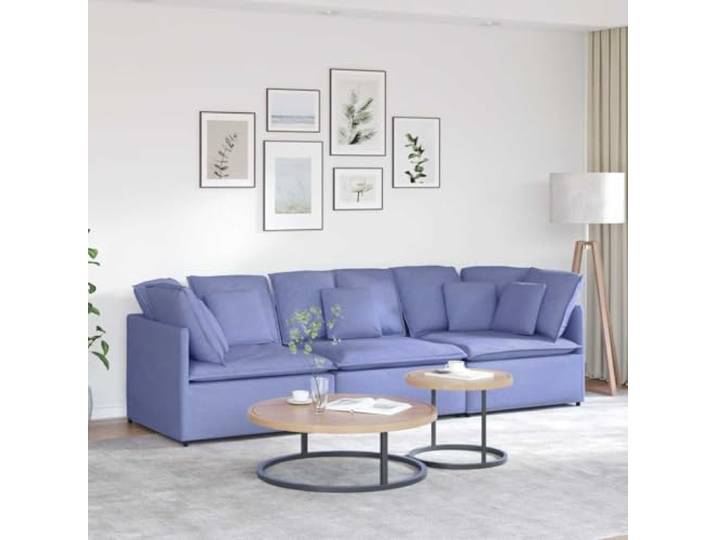 HEFZGDB Modulares Sofa mit Kissen Stoff Jeansblau – Elegantes Design und außergewöhnlicher Komfort für Ihren Wohnbereich, weiche langlebige Polsterung, Stabiler Metallrahmen, robuste