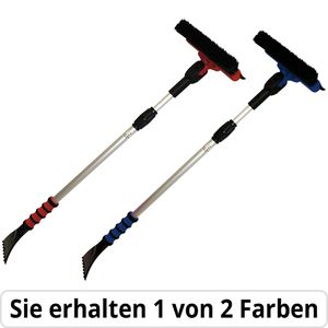 Petex Eiskratzer 46030000, farbig sortiert, 86-132 x 10 cm, mit Schneebesen & Teleskopgriff