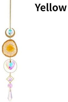 Uplifted Goods Crystal Sun And Moon Suncatcher Prism Decoration yellow
