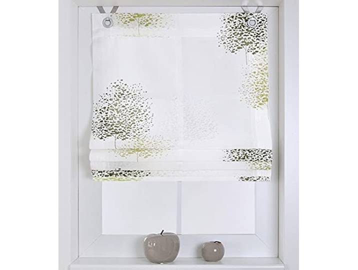 Store plissé à œillets Bellinda blanc vert Œillets 45 x 140 cm